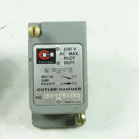 Cutler-Hammer 10316H5935C Limit Switch 600VAC Max Pilot Duty Lot Of 2
