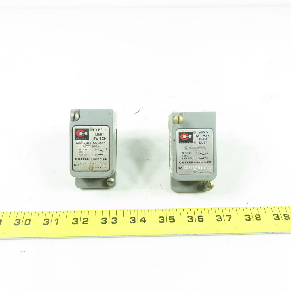 Cutler-Hammer 10316H5935C Limit Switch 600VAC Max Pilot Duty Lot Of 2