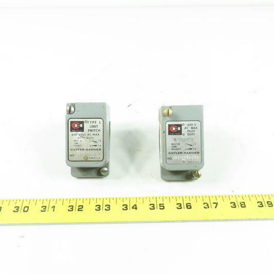Cutler-Hammer 10316H5935C Limit Switch 600VAC Max Pilot Duty Lot Of 2
