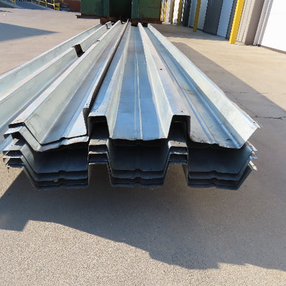 24" Wide Galvanized Steel V-Decking Mezzanine Panels 196" Long Lot Of 11
