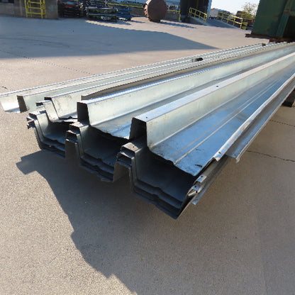24" Wide Galvanized Steel V-Decking Mezzanine Panels 196" Long Lot Of 11