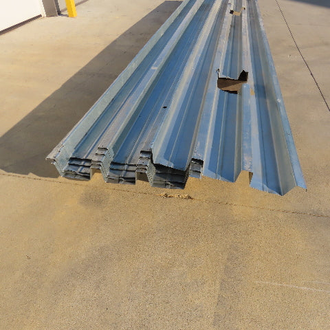 24" Wide Galvanized Steel V-Decking Mezzanine Panels 196" Long Lot Of 11