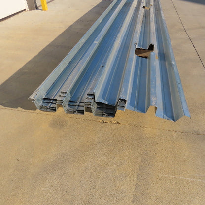 24" Wide Galvanized Steel V-Decking Mezzanine Panels 196" Long Lot Of 11