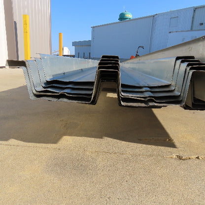 24" Wide Galvanized Steel V-Decking Mezzanine Panels 196" Long Lot Of 11