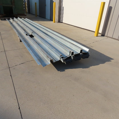24" Wide Galvanized Steel V-Decking Mezzanine Panels 196" Long Lot Of 11