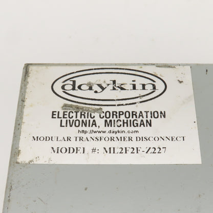 Daykin ML2F2F-Z227 Modular Transformer Disconnect 25A Max