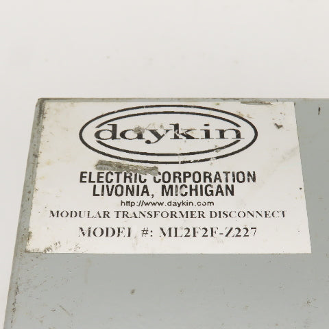 Daykin ML2F2F-Z227 Modular Transformer Disconnect 25A Max