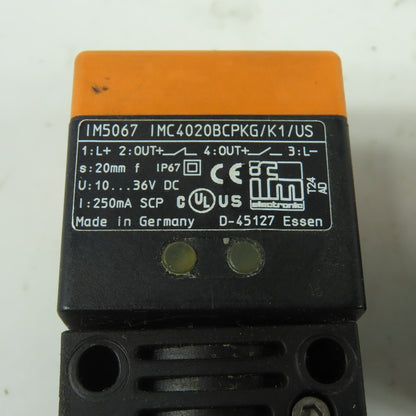 IFM IMC4020BCPKG/K1/US IM5067 Proximity Switch Sensor 10-36VDC 250mA Lot Of 2