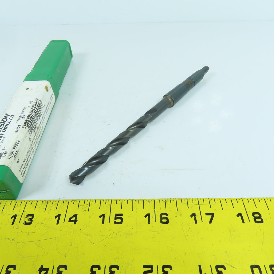 Precision Twist 20022 11/32" 2-Flute HSS Drill Bit 118° Tip Morse Taper MT1 USA