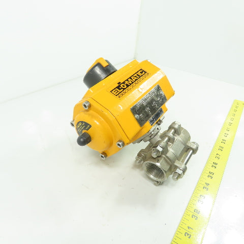 El-o-matic ES0025.U1A04A.S11KSO 116PSI Pneumatic Valve Actuator W/3/4"Ball Valve