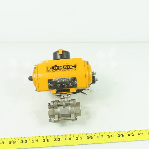 El-o-matic ES0025.U1A04A.S11KSO 116PSI Pneumatic Valve Actuator W/3/4"Ball Valve