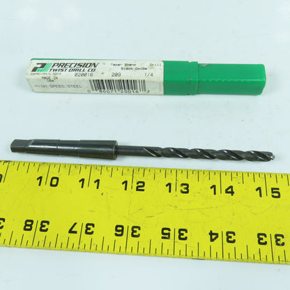 Precision Twist 020016 1/4"-E 2-Flute PTD HSS Drill Bit 118° Tip Morse Taper MT1