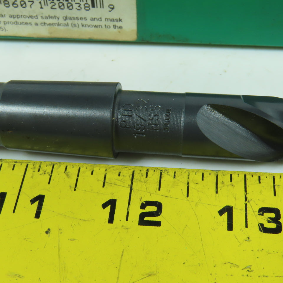 Precision Twist 020038 19/32" 2-Flute HSS Drill Bit 118° Tip Morse Taper MT2 9"L
