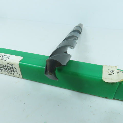Precision Twist 020045 45/64" 2-Flute HSS Drill Bit 118° Tip Morse Taper MT2