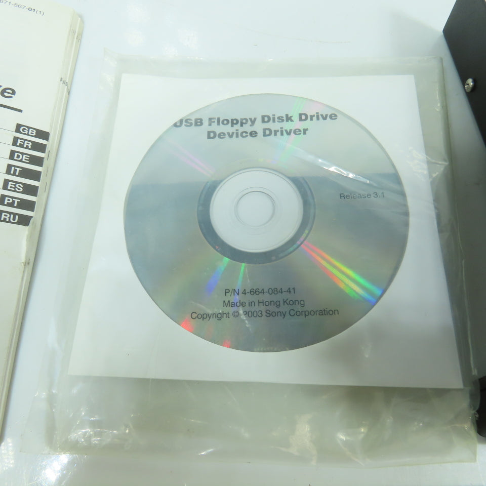 Sony MPF82E USB Floppy Disc Drive Device Driver W/ CD 3.1 & Mounting Assembly