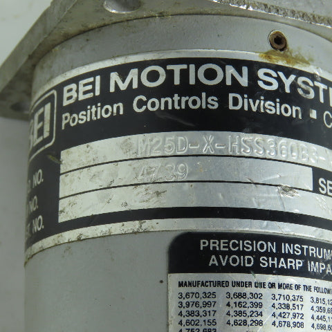 BEI M25D-X-HSS360B3-XD1-X-E-C14-X-5 Rotary Encoder 3/8" Shaft