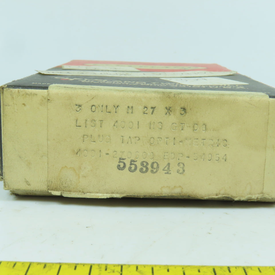 Cleveland M 27 x 3 HS Plug Tap 4 Straight Flute 17mm Shank 5-1/8" OAL Lot Of 2
