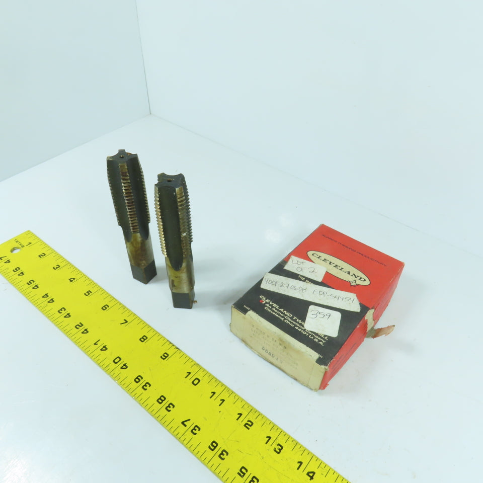 Cleveland M 27 x 3 HS Plug Tap 4 Straight Flute 17mm Shank 5-1/8" OAL Lot Of 2