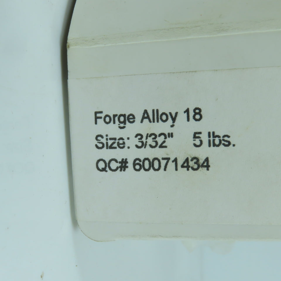 Forge Alloy Size 3/32" Electrodes 5 LBS