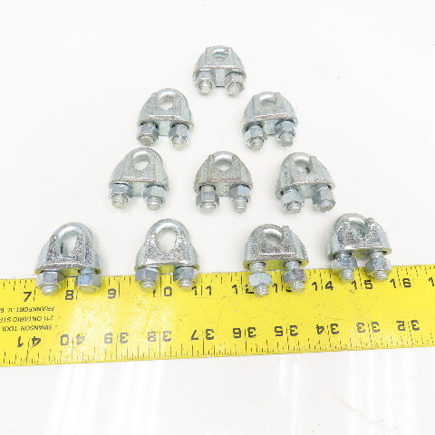 3/8" Galvanized Steel U-Bolt Wire Rope Cable Clamp Lot Of 10