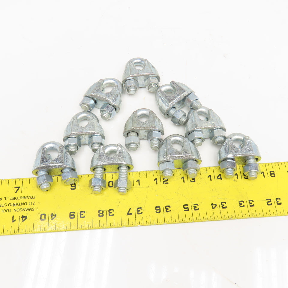 3/8" Galvanized Steel U-Bolt Wire Rope Cable Clamp Lot Of 10