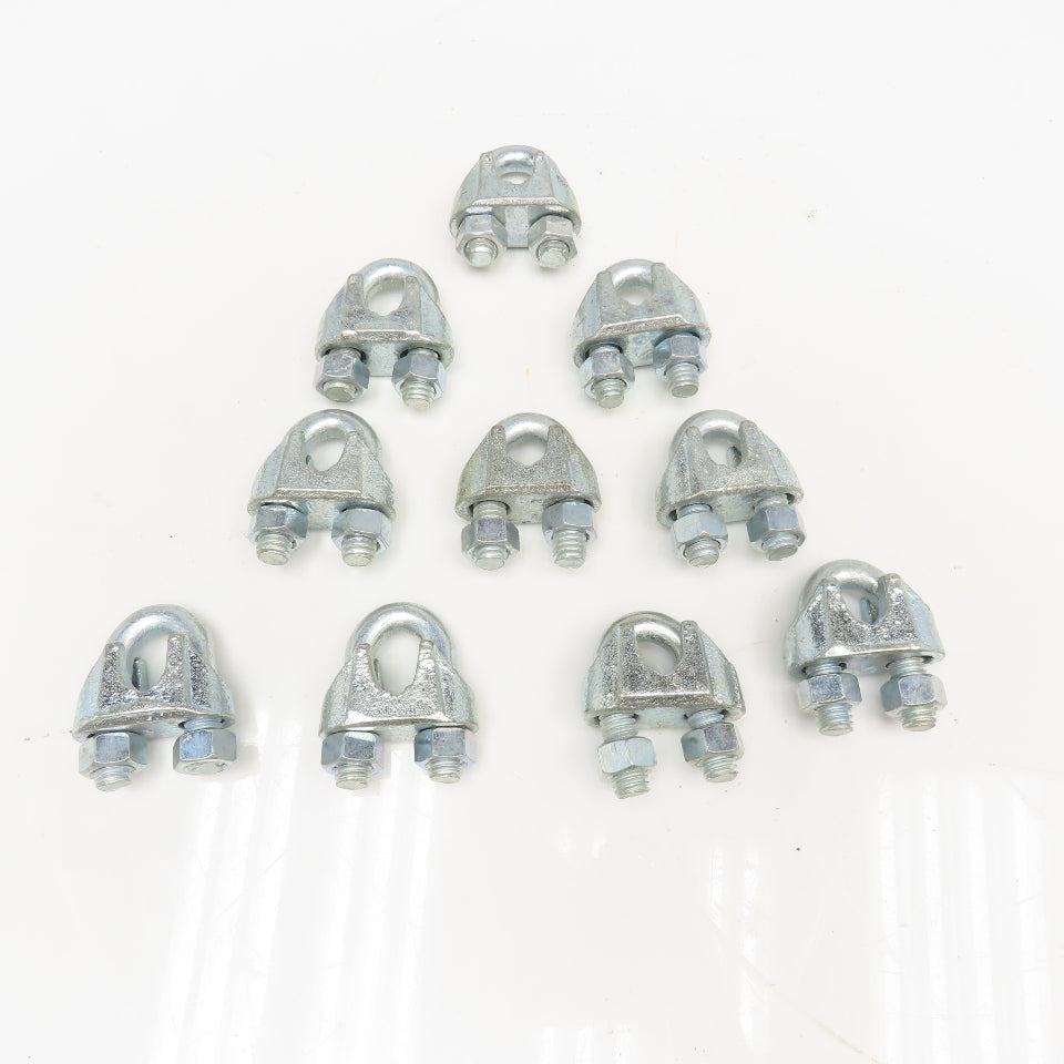 3/8" Galvanized Steel U-Bolt Wire Rope Cable Clamp Lot Of 10