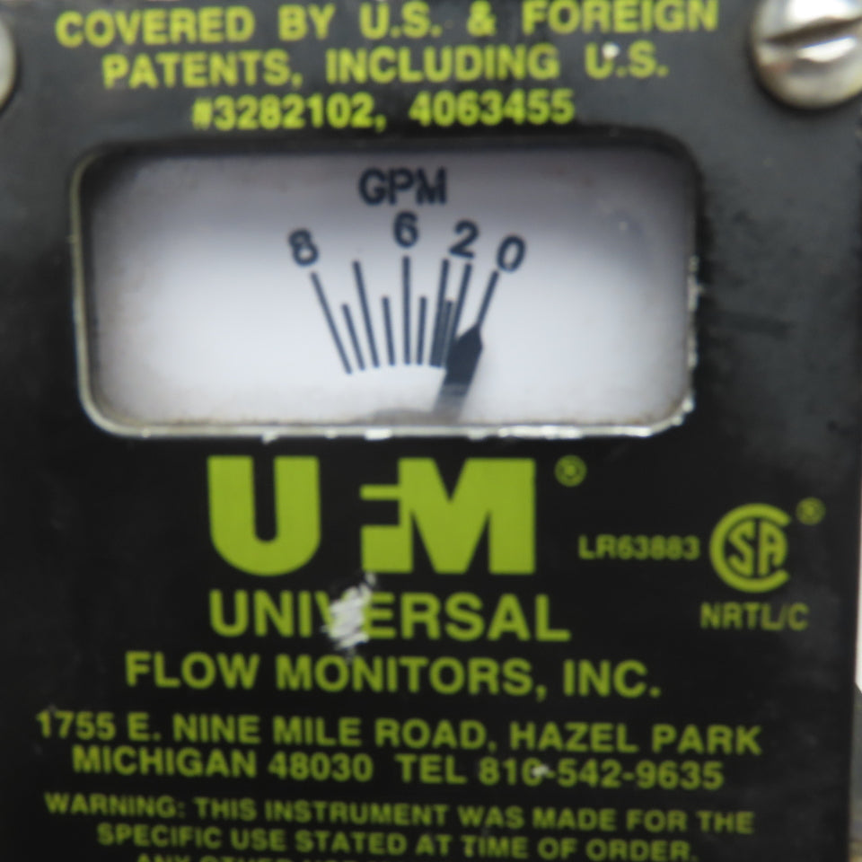 Universal Flow Monitors 0520-039C Type 4 0-8GPM Flow Monitor 1" NPT