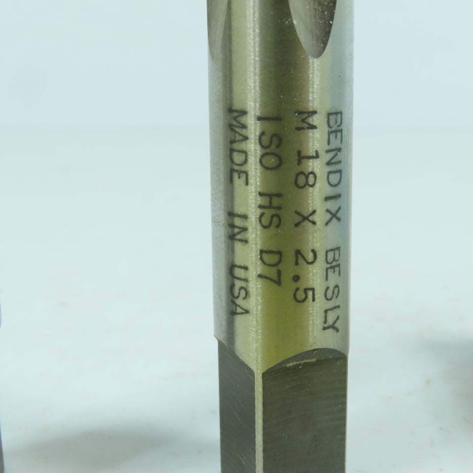 Bendix Beesly 4124 M18-2.5 HS Plug Tap 4 Straight Flute 4" OAL USA Lot Of 2