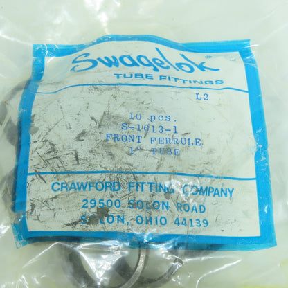 Swagelok S-1613-1 Carbon Steel Front Ferrule For 1" Swagelok Tube Fitting Lot/10