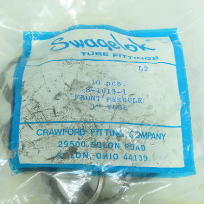 Swagelok S-1613-1 Carbon Steel Front Ferrule For 1" Swagelok Tube Fitting Lot/10