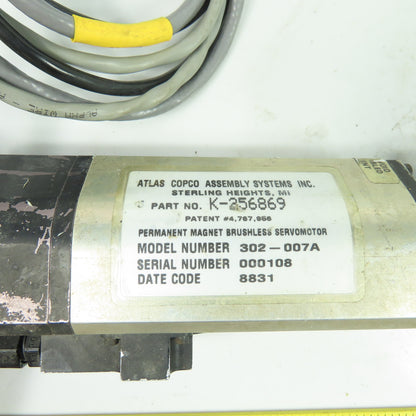 Atlas Copco K-256869 CP-583 1/2" Electric Nutrunner .800 MV/V 11.3 NM 	302-007A