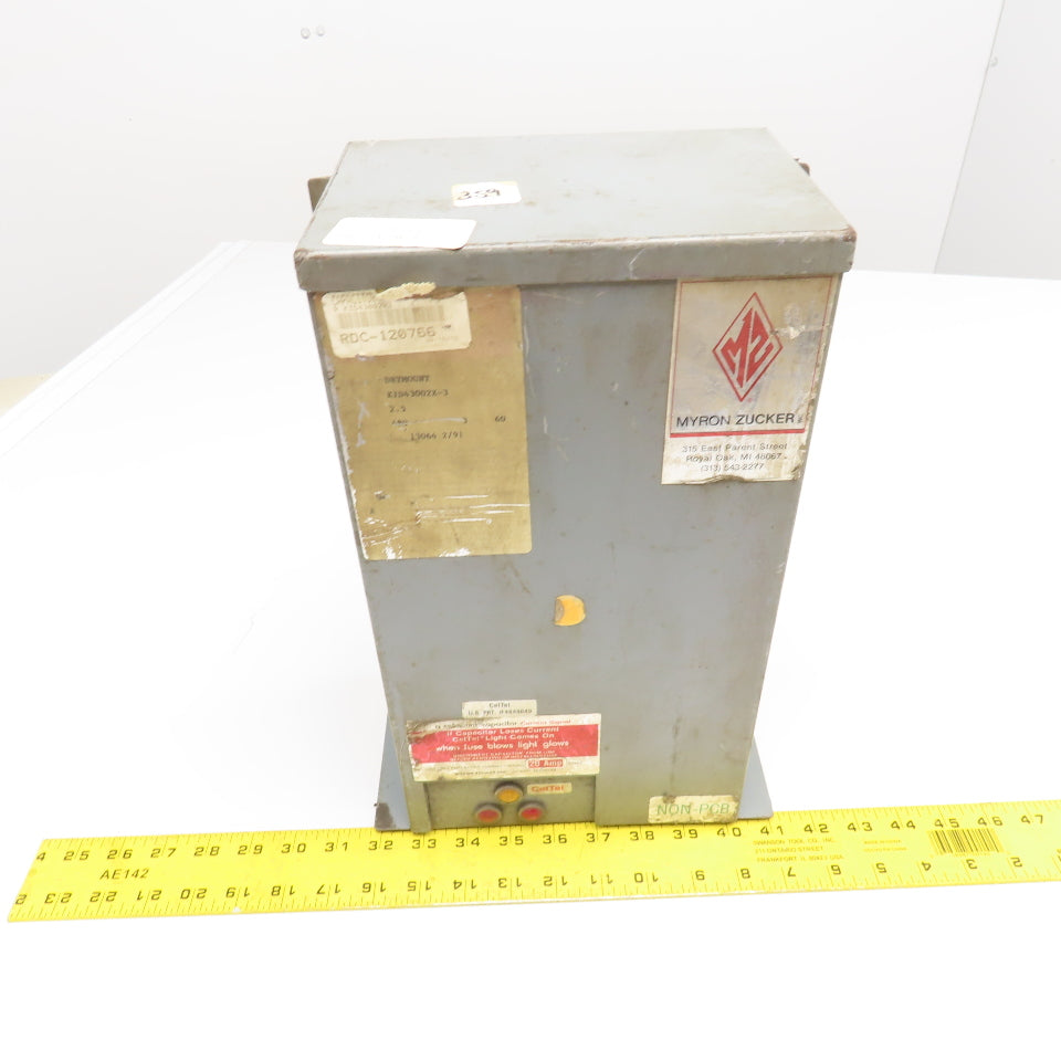 Myron Zucker KID43002X-3 480V 3Ph 2.5kVar Drymount Capacitor