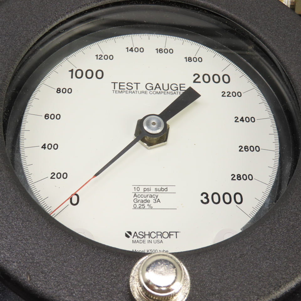 Ashcroft 3000 PSI Gauge Nitrogen Tester W/ Regulator Valve Assy. Grade 3A 0.25%