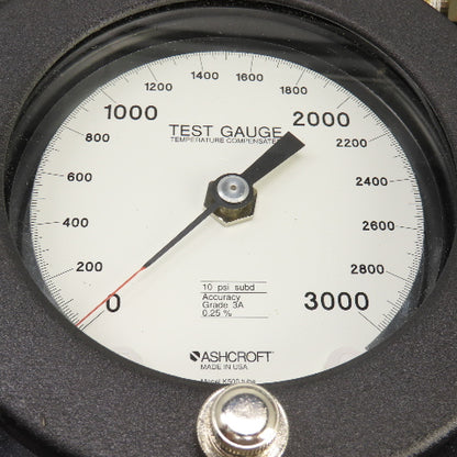 Ashcroft 3000 PSI Gauge Nitrogen Tester W/ Regulator Valve Assy. Grade 3A 0.25%