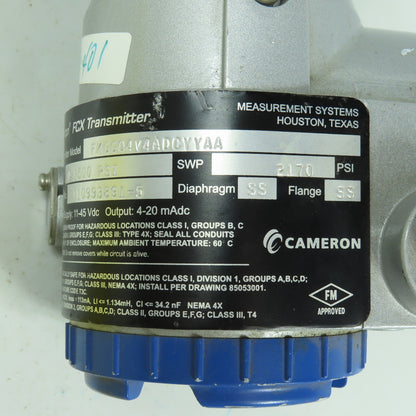 Barton FKGG04V4ADCYYAA FCX Transmitter 0-1500PSI 11-45VDC SWP 2170PSI