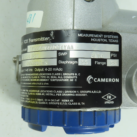 Barton FKGG04V4ADCYYAA FCX Transmitter 0-1500PSI 11-45VDC SWP 2170PSI