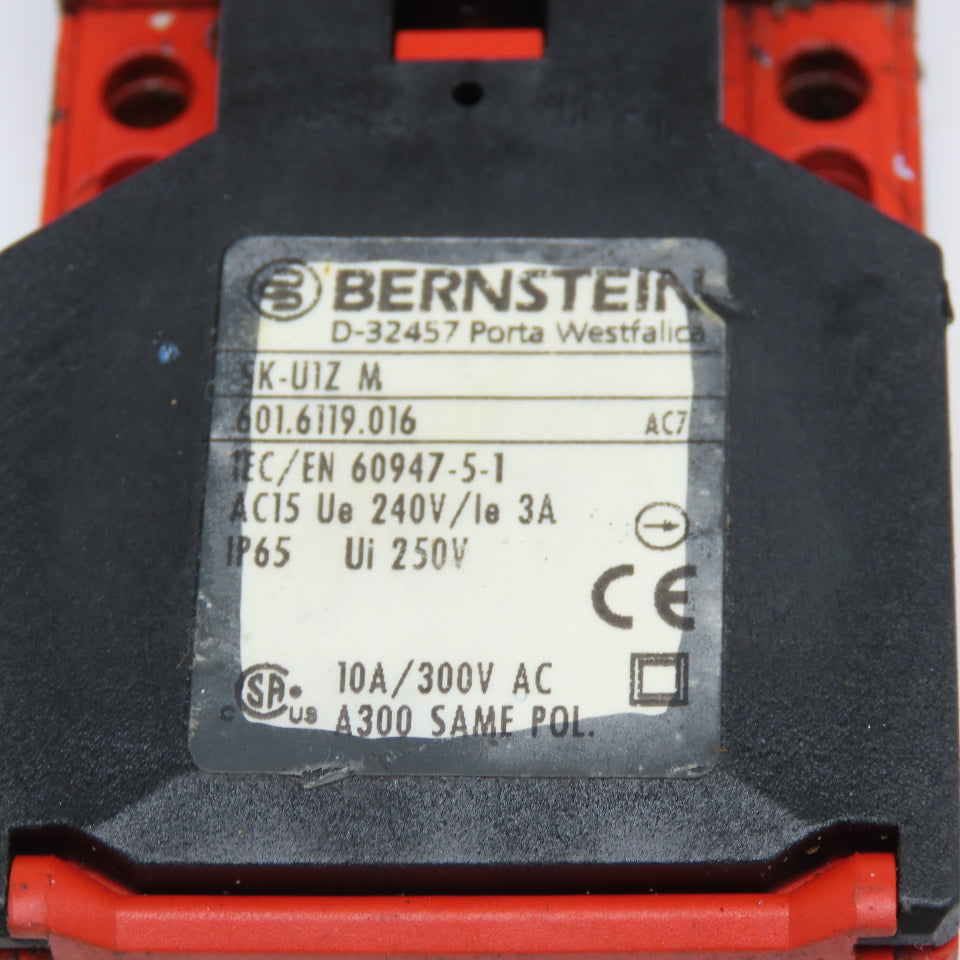 Bernstein SK-U1Z M 601.6119.016 300VAC 10A Safety Interlock Switch W/ Key