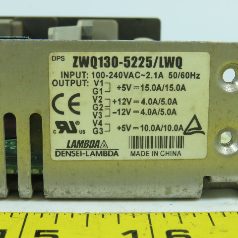 Densei Lambda ZWQ130-5225/LWQ 5/12V DC Power Supply 100-240VAC 2.1A Input