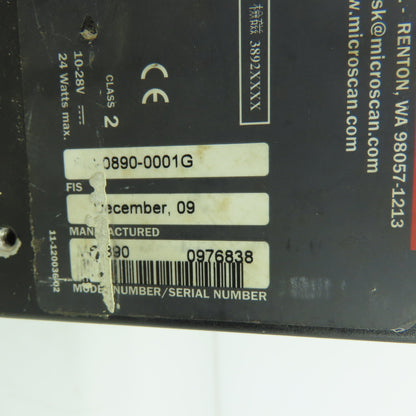 Microscan FIS-0890-0001G Fixed Mount Long Distance Barcode Scanner 10-28V 24W