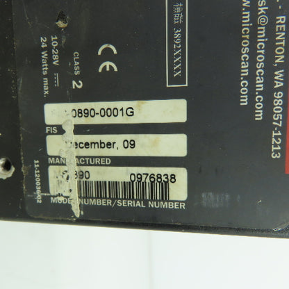 Microscan FIS-0890-0001G Fixed Mount Long Distance Barcode Scanner 10-28V 24W