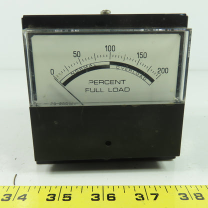 Reliance 9C44 Percent Full Load Panel Meter 0-200
