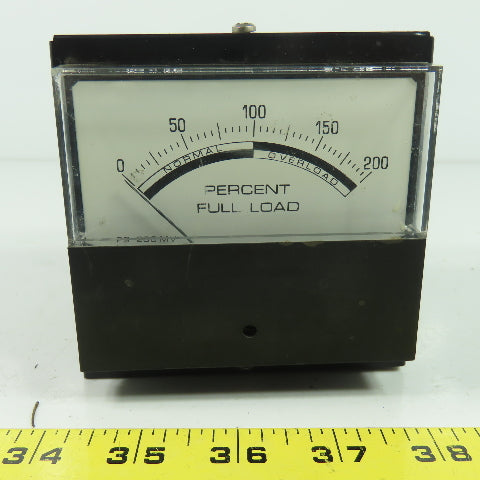Reliance 9C44 Percent Full Load Panel Meter 0-200