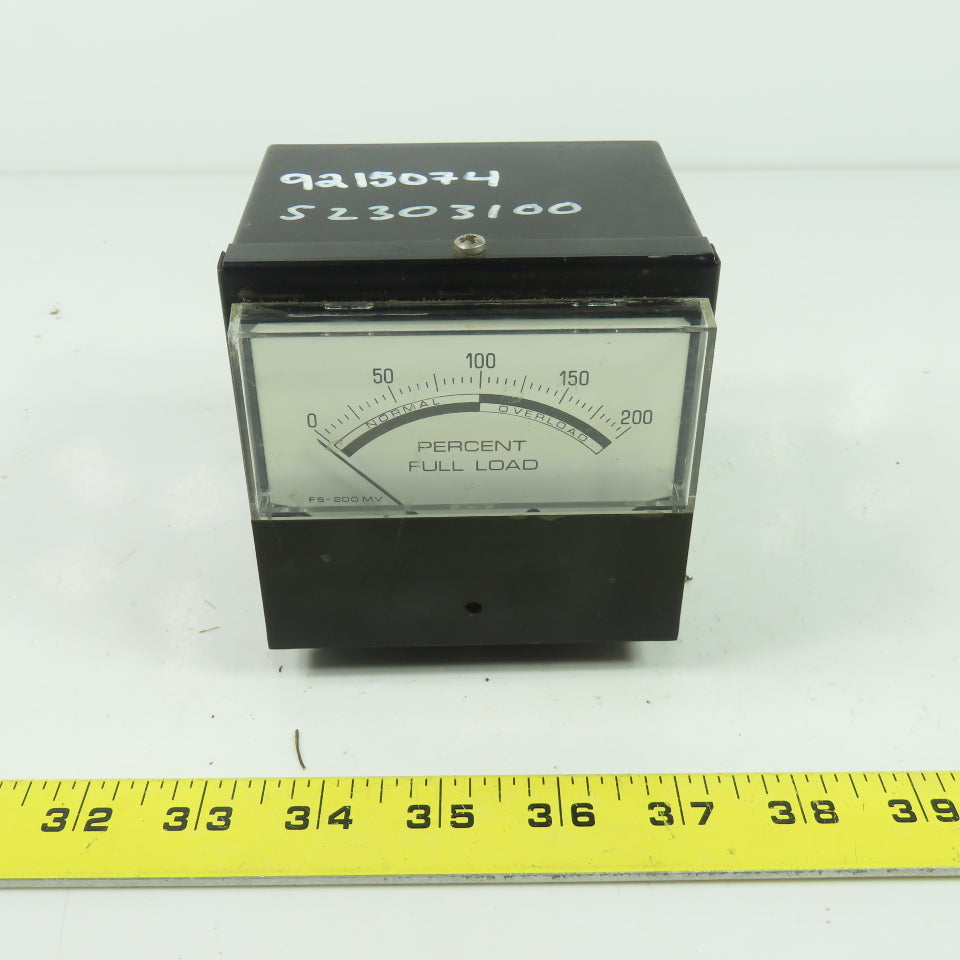 Reliance 9C44 Percent Full Load Panel Meter 0-200