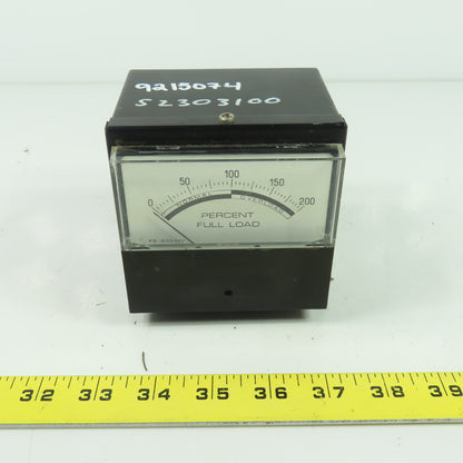 Reliance 9C44 Percent Full Load Panel Meter 0-200