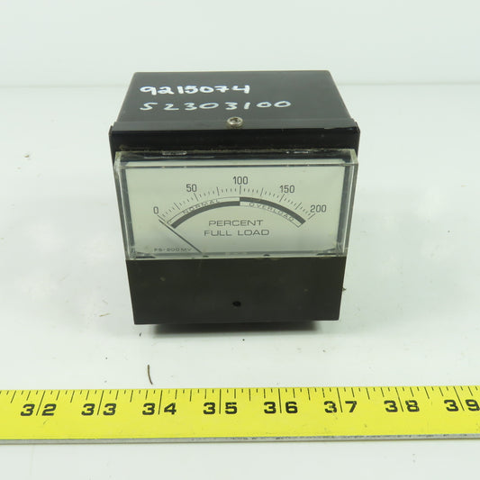 Reliance 9C44 Percent Full Load Panel Meter 0-200