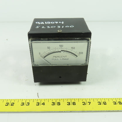 Reliance 9C44 Percent Full Load Panel Meter 0-200