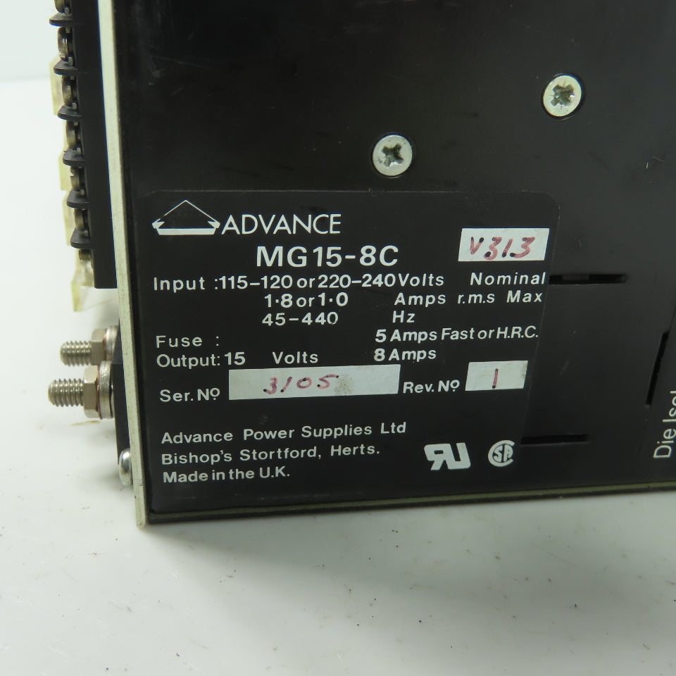 Advance Power MG15-8C Power Supply 120/240V 1.8A