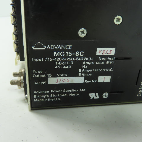 Advance Power MG15-8C Power Supply 120/240V 1.8A