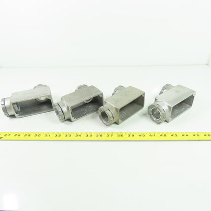 Kondu-Box LB4 4"x2" Aluminum Electrical Conduit Box Lot Of 4