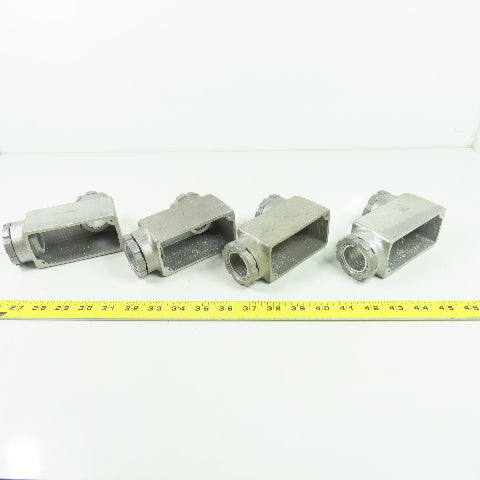Kondu-Box LB4 4"x2" Aluminum Electrical Conduit Box Lot Of 4